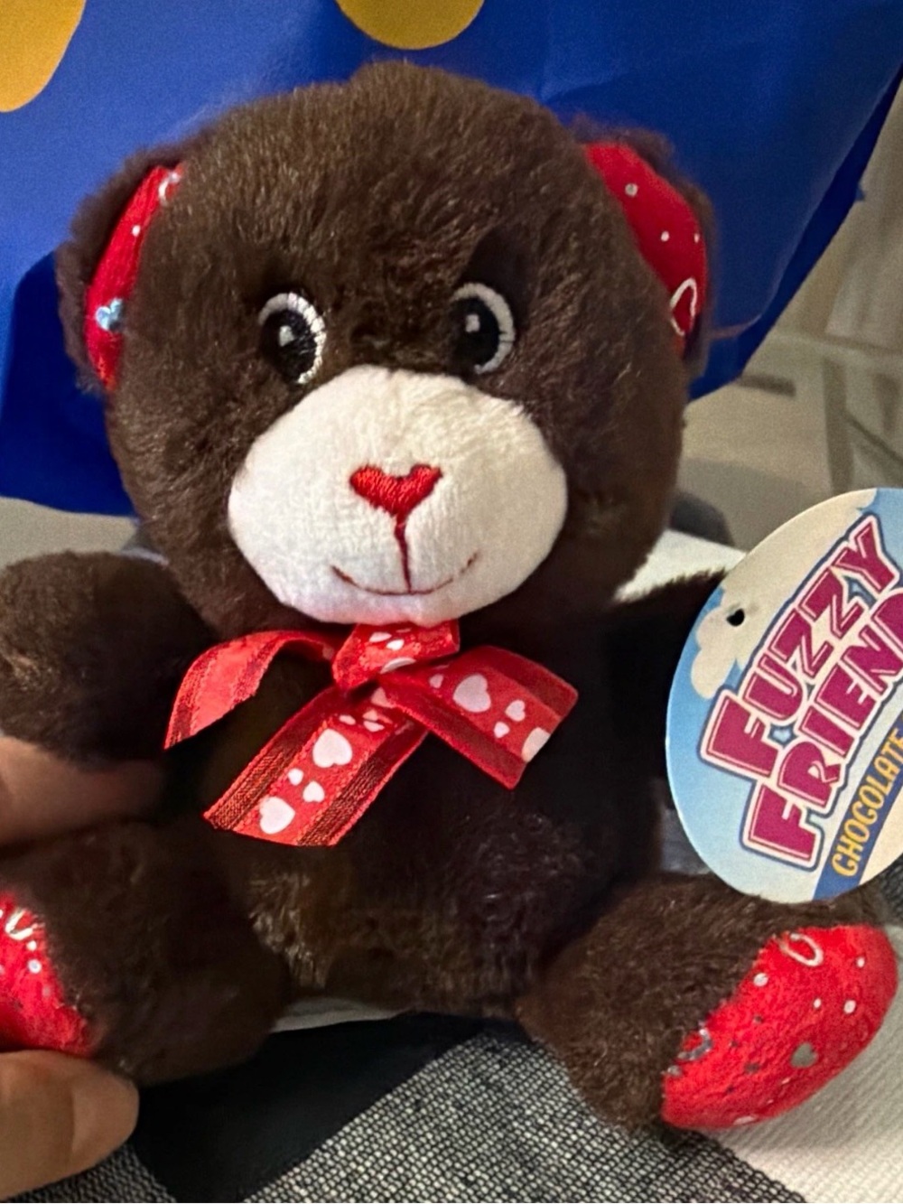 FRIENDS Brown Teddy Bear with Red Heart Accents